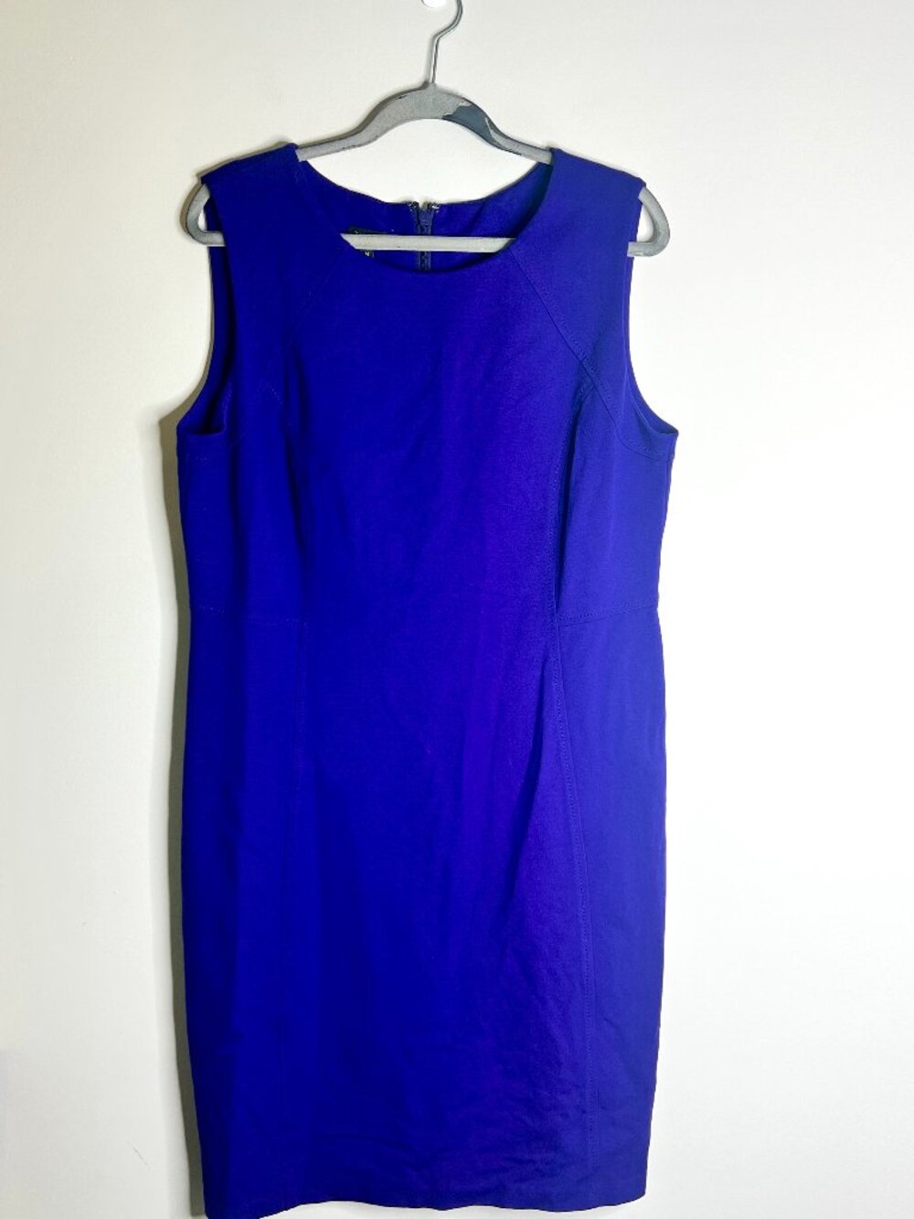 Talbots Jewel Tone Purple Sheath Dress Career Modest Classic Wedding Guest 14